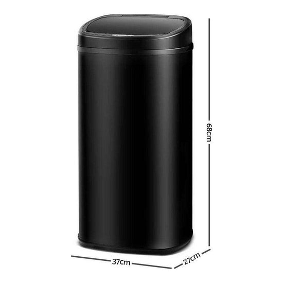 58L Motion Sensor Rubbish Bin - Black - Magdasmall