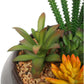 Potted Artificial Succulents With Round Decorative Bowl 19cm