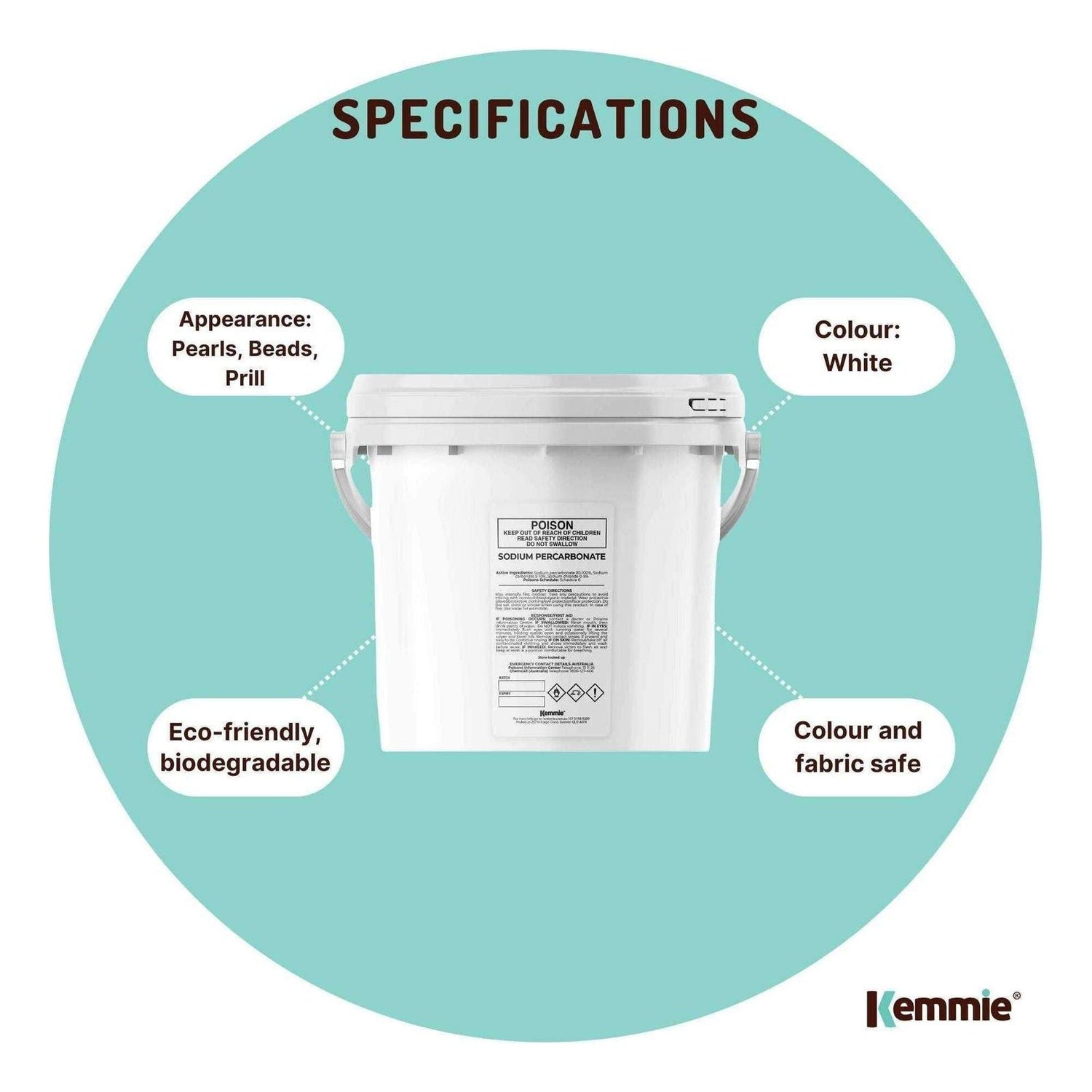 5Kg Sodium Percarbonate Tub - Eco Laundry Cleaner Brew Sanitiser Oxygen Bleach - Magdasmall
