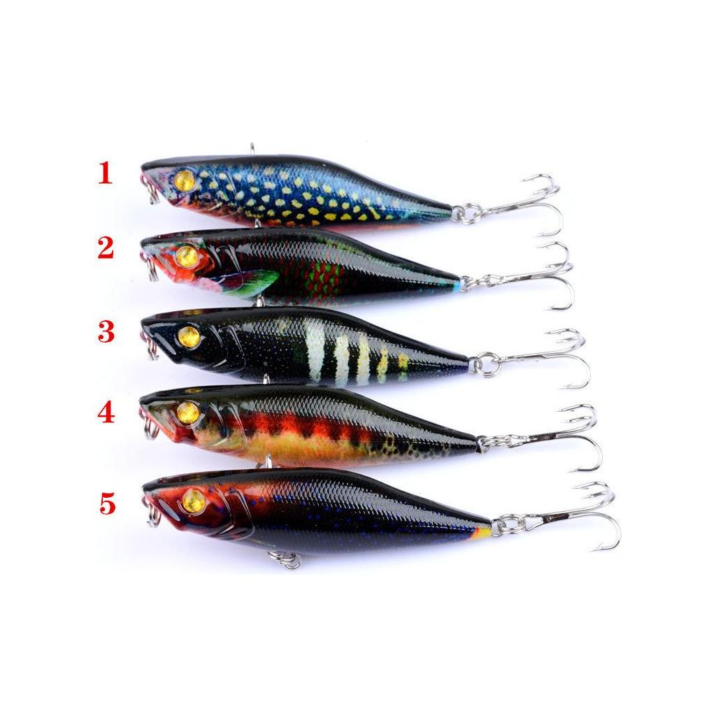 5X 7.5cm Popper Poppers Fishing Lure Lures Surface Tackle Fresh Saltwater - Magdasmall