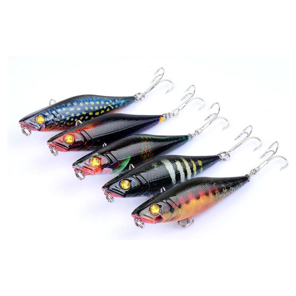 5X 7.5cm Popper Poppers Fishing Lure Lures Surface Tackle Fresh Saltwater - Magdasmall