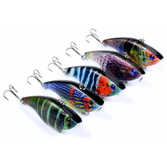 5X Popper Poppers Fishing Vib Lure Lures Surface Tackle Fresh Saltwater - Magdasmall