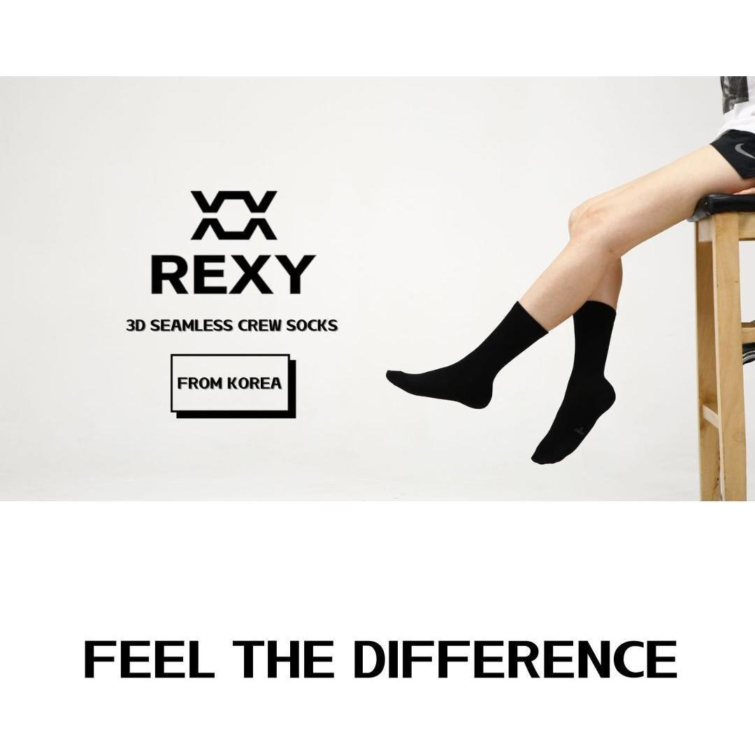 5X Rexy 3D Seamless Crew Socks Large Slim Breathable BLACK - Magdasmall