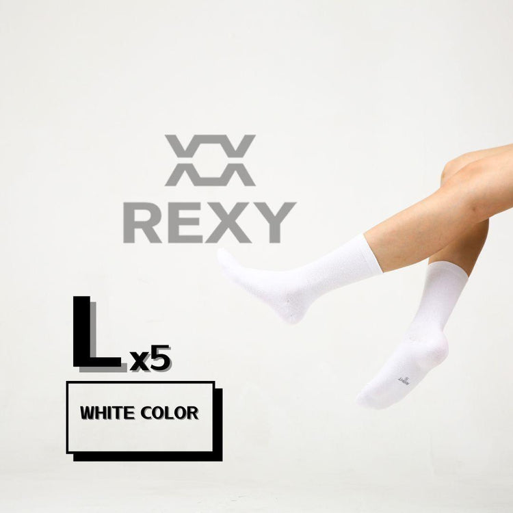 5X Rexy 3D Seamless Crew Socks Large Slim Breathable WHITE - Magdasmall