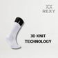 5X Rexy 3D Seamless Crew Socks Large Slim Breathable WHITE - Magdasmall