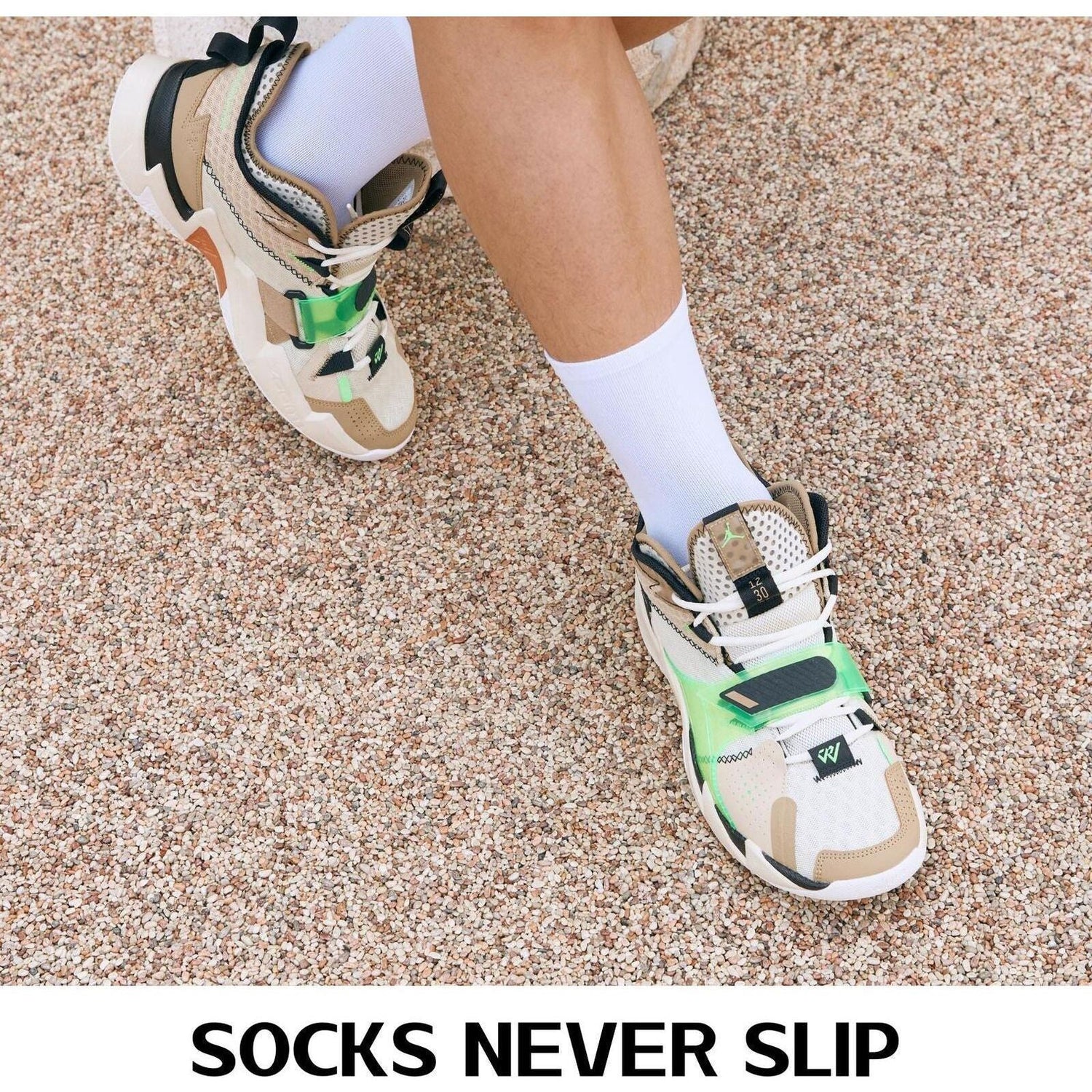 5X Rexy 3D Seamless Crew Socks Medium Slim Breathable WHITE - Magdasmall