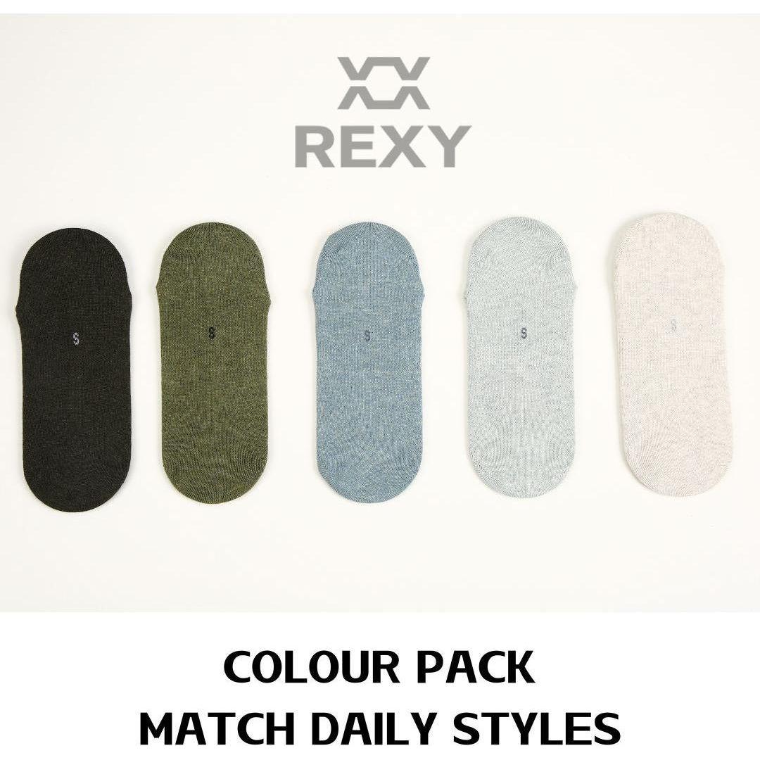 5X Small Daily No Show Socks - MULTI COLOUR	5X Rexy Daily No Show Ankle Socks Small Non-Slip Breath - Magdasmall