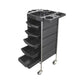 5 Drawer Hairdressing Trolley Black 90x30x36cm Hair Salon Beauty Rolling Cart - Magdasmall