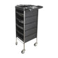 5 Drawer Hairdressing Trolley Black 90x30x36cm Hair Salon Beauty Rolling Cart - Magdasmall