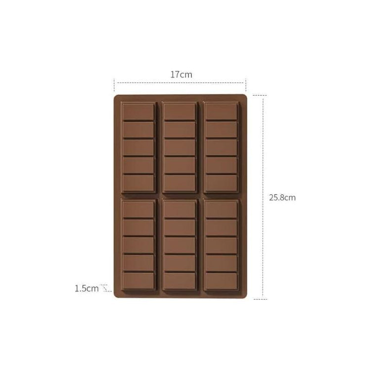 (5 PCS )YH913 Silicone Chocolate Bar Mold - BPA-Free, Heat-Resistant, Non-Stick Baking Tray, Measures 25.8 cm x 17 cm x 1.5 cm - Magdasmall