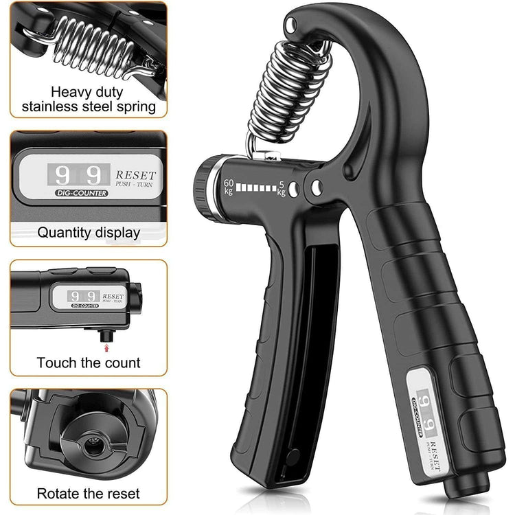 5 Pack Adjustable Resistance Hand Gripper Exerciser Workout Kit - Magdasmall