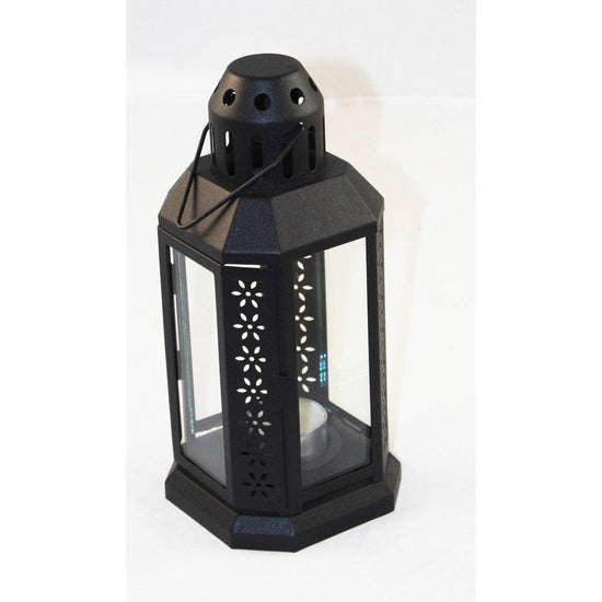 5 Pack of Black Metal Miners Lantern Summer Wedding Home Party Room Balconey Deck Decoration 21cm Tealight Candle - Magdasmall