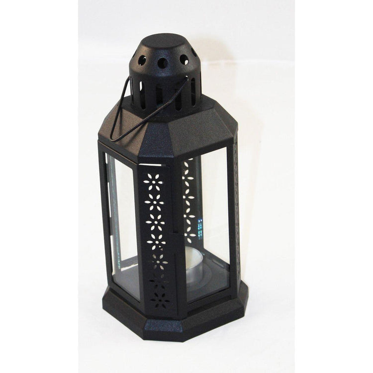5 Pack of Black Metal Miners Lantern Summer Wedding Home Party Room Balconey Deck Decoration 21cm Tealight Candle - Magdasmall