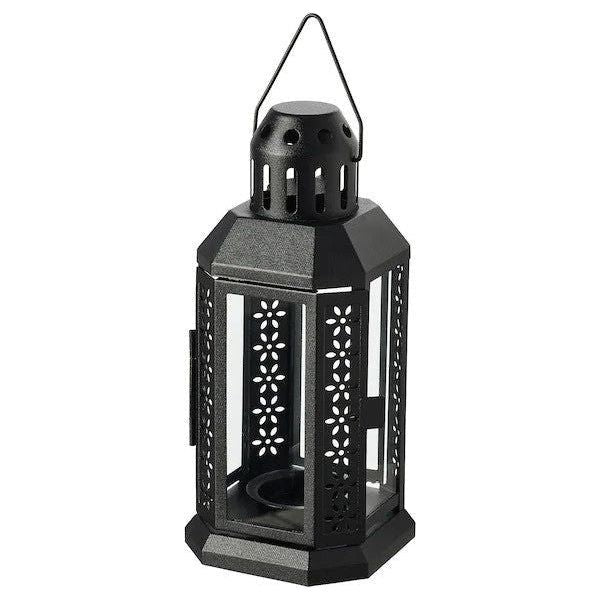 5 Pack of Black Metal Miners Lantern Summer Wedding Home Party Room Balconey Deck Decoration 21cm Tealight Candle - Magdasmall