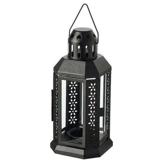 5 Pack of Black Metal Miners Lantern Summer Wedding Home Party Room Balconey Deck Decoration 21cm Tealight Candle - Magdasmall