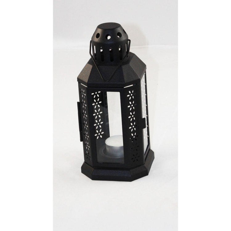 5 Pack of Black Metal Miners Lantern Summer Wedding Home Party Room Balconey Deck Decoration 21cm Tealight Candle - Magdasmall