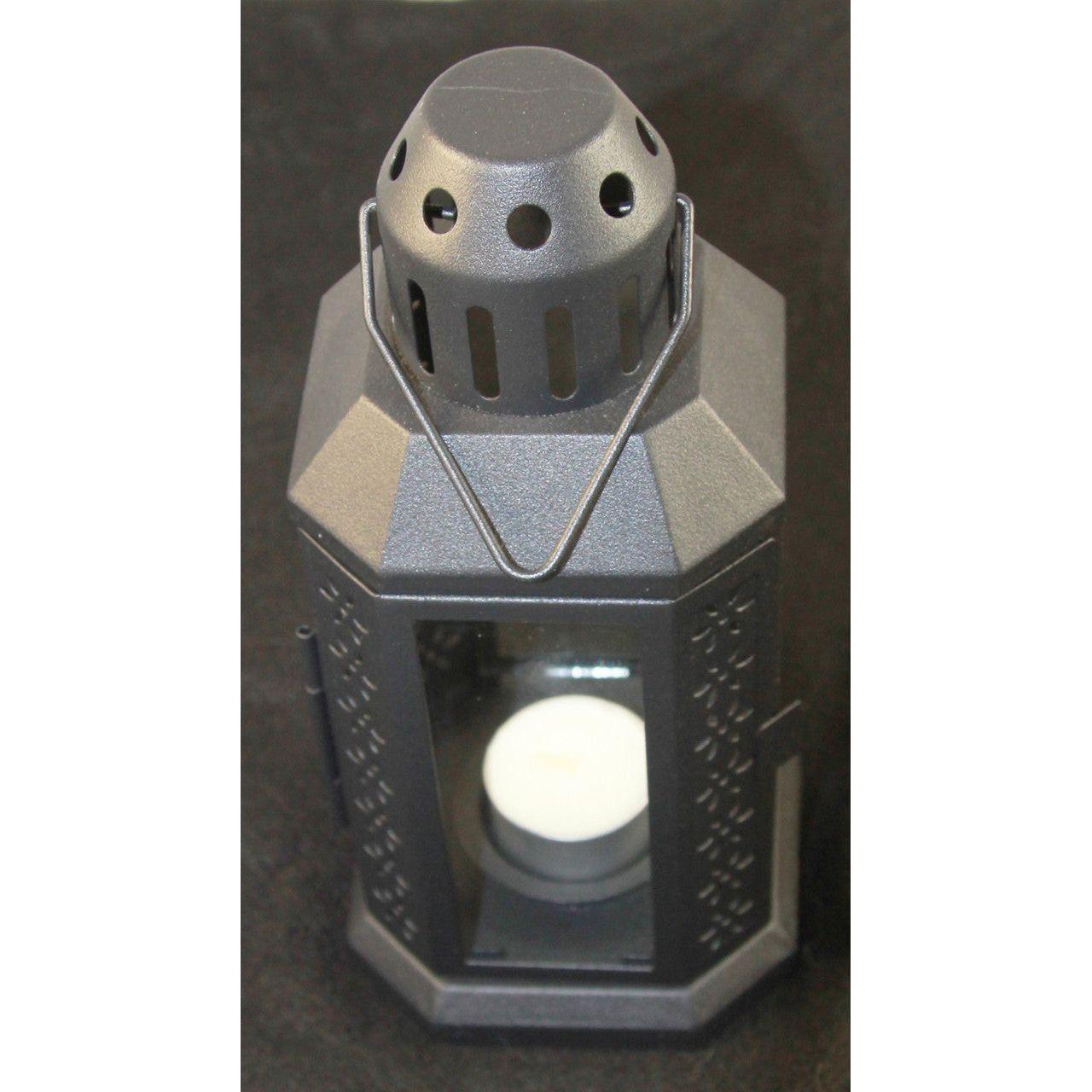 5 Pack of Black Metal Miners Lantern Summer Wedding Home Party Room Balconey Deck Decoration 21cm Tealight Candle - Magdasmall