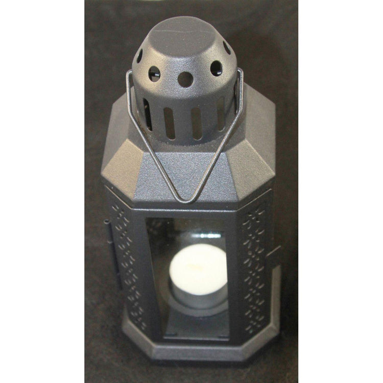 5 Pack of Black Metal Miners Lantern Summer Wedding Home Party Room Balconey Deck Decoration 21cm Tealight Candle - Magdasmall