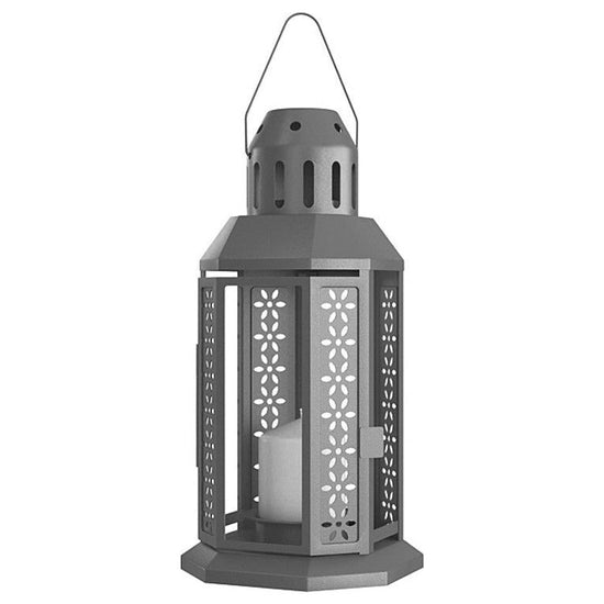 5 Pack of Dark Grey Metal Miners Lantern Summer Wedding Home Party Room Balconey Deck Decoration 21cm Tealight Candle - Magdasmall