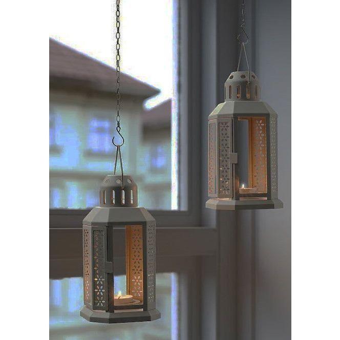 5 Pack of Dark Grey Metal Miners Lantern Summer Wedding Home Party Room Balconey Deck Decoration 21cm Tealight Candle - Magdasmall