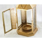 5 Pack of Gold Metal Miners Lantern Summer Xmas Wedding Home Party Room Balconey Deck Decoration 21cm Tealight Candle - Magdasmall