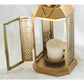 5 Pack of Gold Metal Miners Lantern Summer Xmas Wedding Home Party Room Balconey Deck Decoration 21cm Tealight Candle - Magdasmall