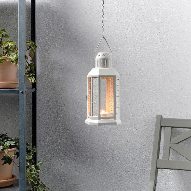 5 Pack of White Metal Miners Lantern Summer Wedding Home Party Room Balconey Deck Decoration 21cm Tealight Candle - Magdasmall