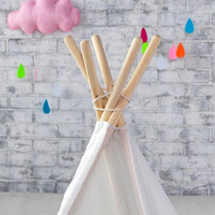5 Poles Giant Kids Teepee Tent (Natural Canvas) - Magdasmall