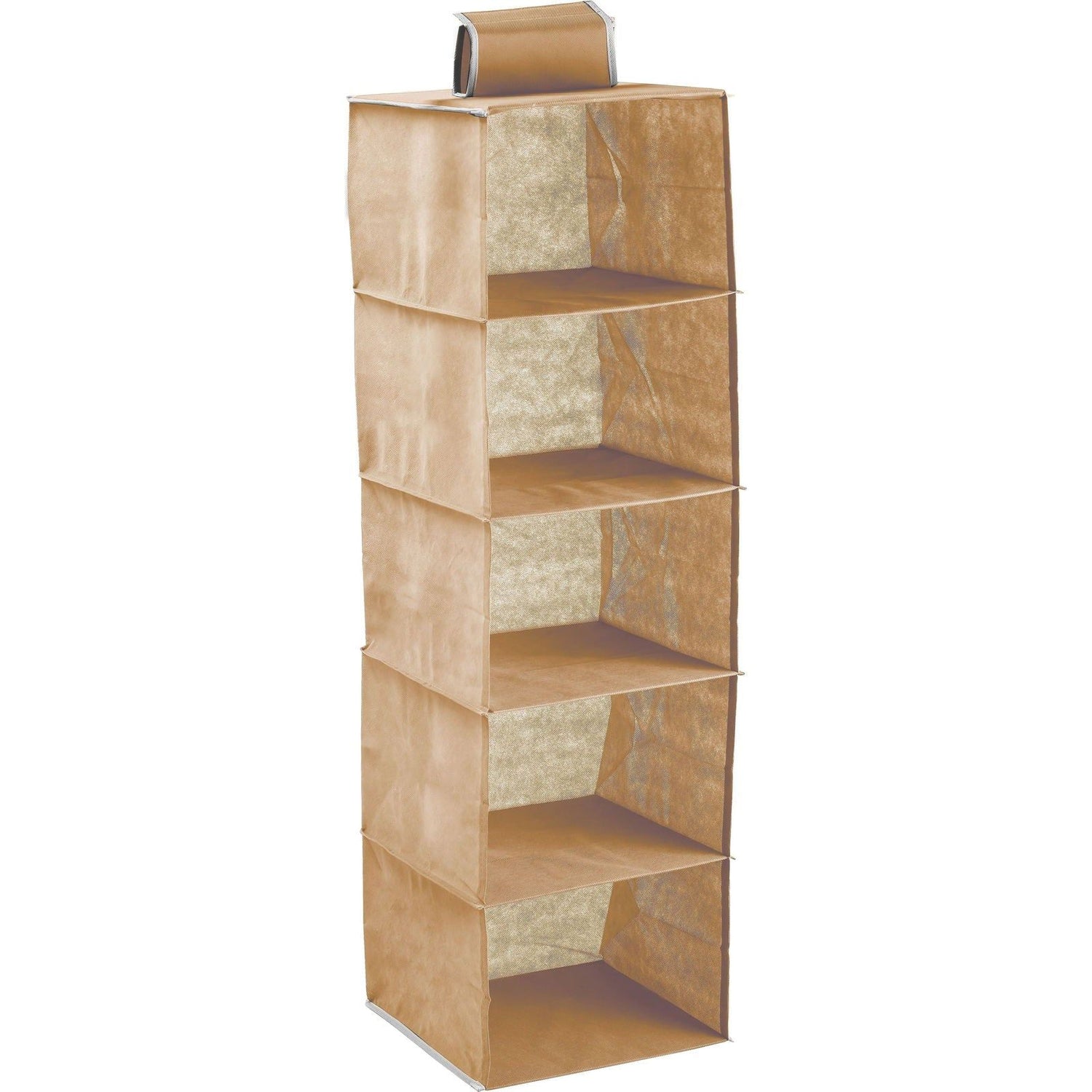 5 Tier Shelf Hanging Closet Organizer and Storage for Clothes (Beige) - Magdasmall