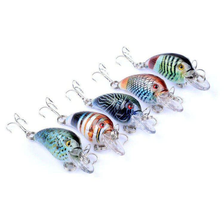 5x 4.5cm Popper Crank Bait Fishing Lure Lures Surface Tackle Saltwater - Magdasmall