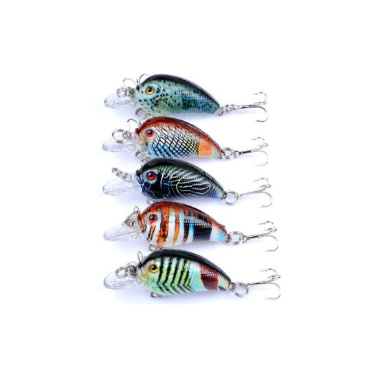 5x 4.5cm Popper Crank Bait Fishing Lure Lures Surface Tackle Saltwater - Magdasmall