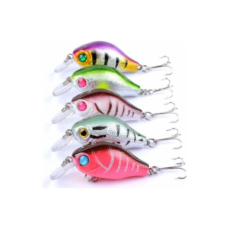 5x 5.5cm Popper Crank Bait Fishing Lure Lures Surface Tackle Saltwater - Magdasmall