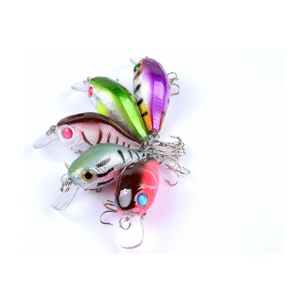 5x 5.5cm Popper Crank Bait Fishing Lure Lures Surface Tackle Saltwater - Magdasmall