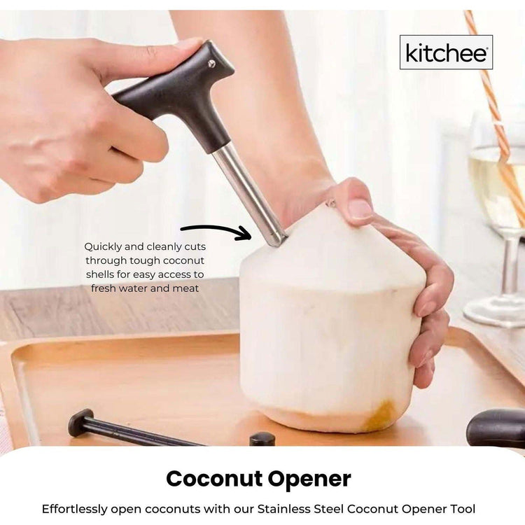 5x Kitchee Coconut Opener - Stainless Steel Hole Punch Kitchen Tool - Magdasmall