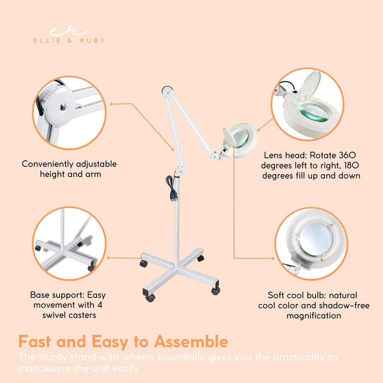 5x Magnifying Lamp Fluorescent Salon Light Glass Beauty Floor Stand Magnifier - Magdasmall