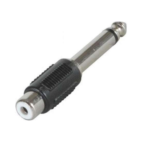 6.35mm Male to RCA Female Mono Audio Adapter Jack Connectors Nickel Plating - Magdasmall