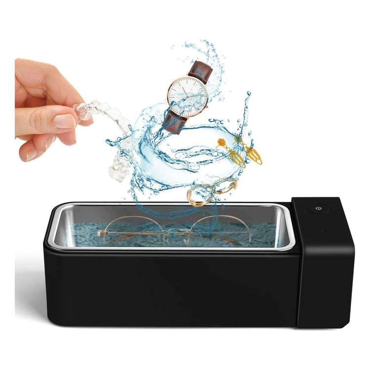 600ml Ultrasonic Jewellery Cleaner Mini Black - Personal Portable Sonic Bath - Magdasmall
