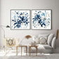 60cmx60cm Indigo Garden By Carol Robinson 2 Sets Black Frame Canvas Wall Art - Magdasmall
