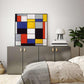 60cmx60cm Large Composition A By Piet Mondrian Black Frame Canvas Wall Art - Magdasmall
