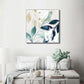 60cmx60cm Watercolour style leaves 2 Sets White Frame Canvas Wall Art - Magdasmall