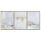 60cmx90cm Abstract golden white 3 Sets Gold Frame Canvas Wall Art