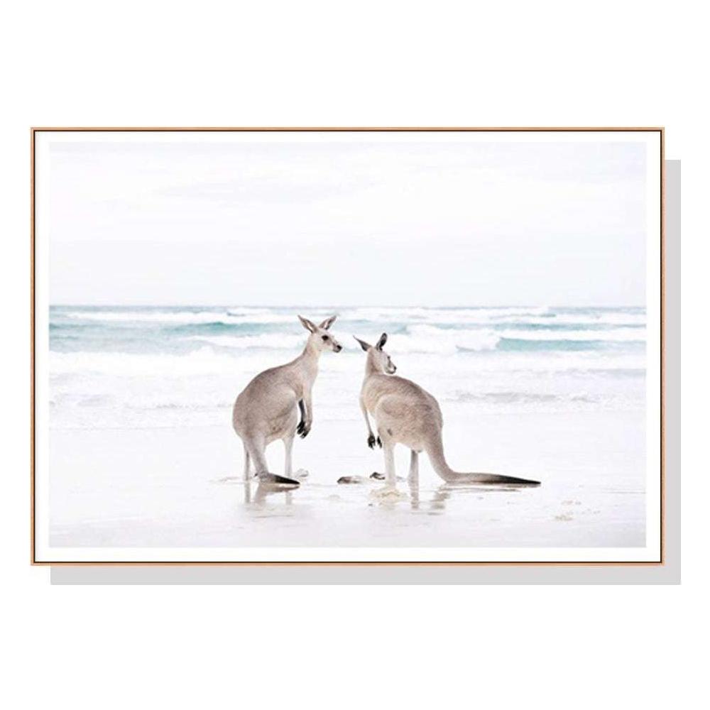 60cmx90cm Kangaroo Wood Frame Canvas Wall Art