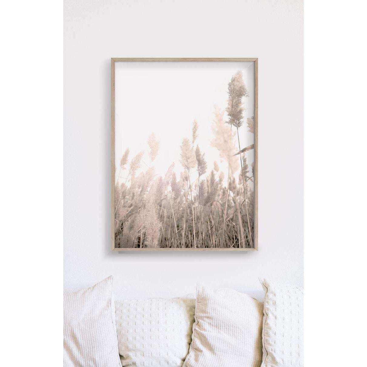 60cmx90cm Pampas Grass 2 Sets Wood Frame Canvas Wall Art - Magdasmall