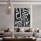 60cmx90cm Abstract Black Artwork Black Frame Canvas Wall Art - Magdasmall