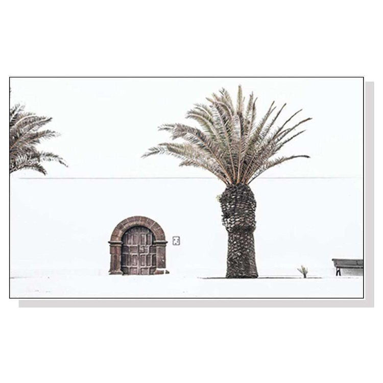 60cmx90cm European Palm Tree White Frame Canvas Wall Art - Magdasmall
