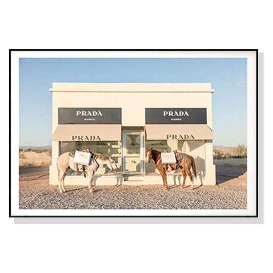 60cmx90cm Horses Fashion Black Frame Canvas Wall Art - Magdasmall