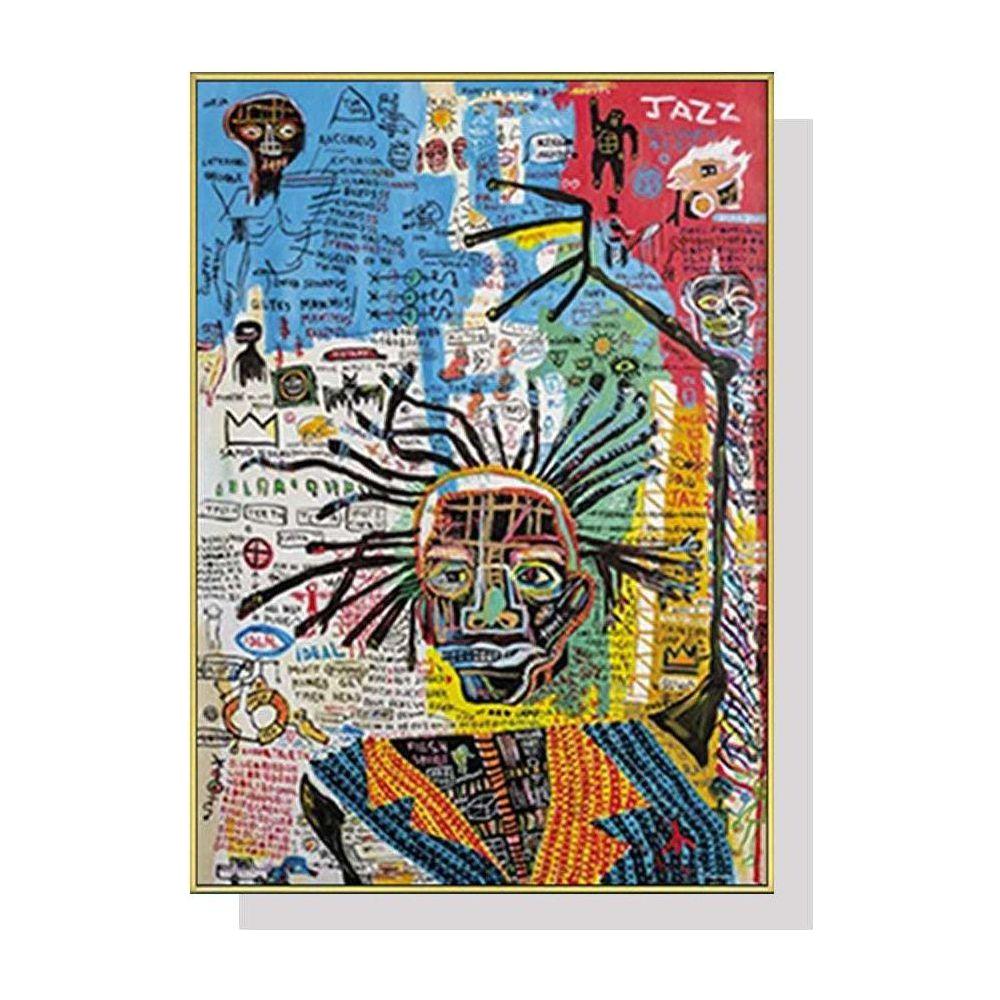 60cmx90cm Jazz Gold Frame Canvas Wall Art - Magdasmall