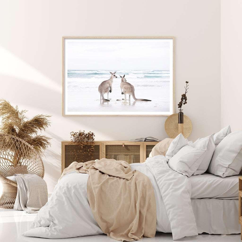 60cmx90cm Kangaroo Wood Frame Canvas Wall Art - Magdasmall