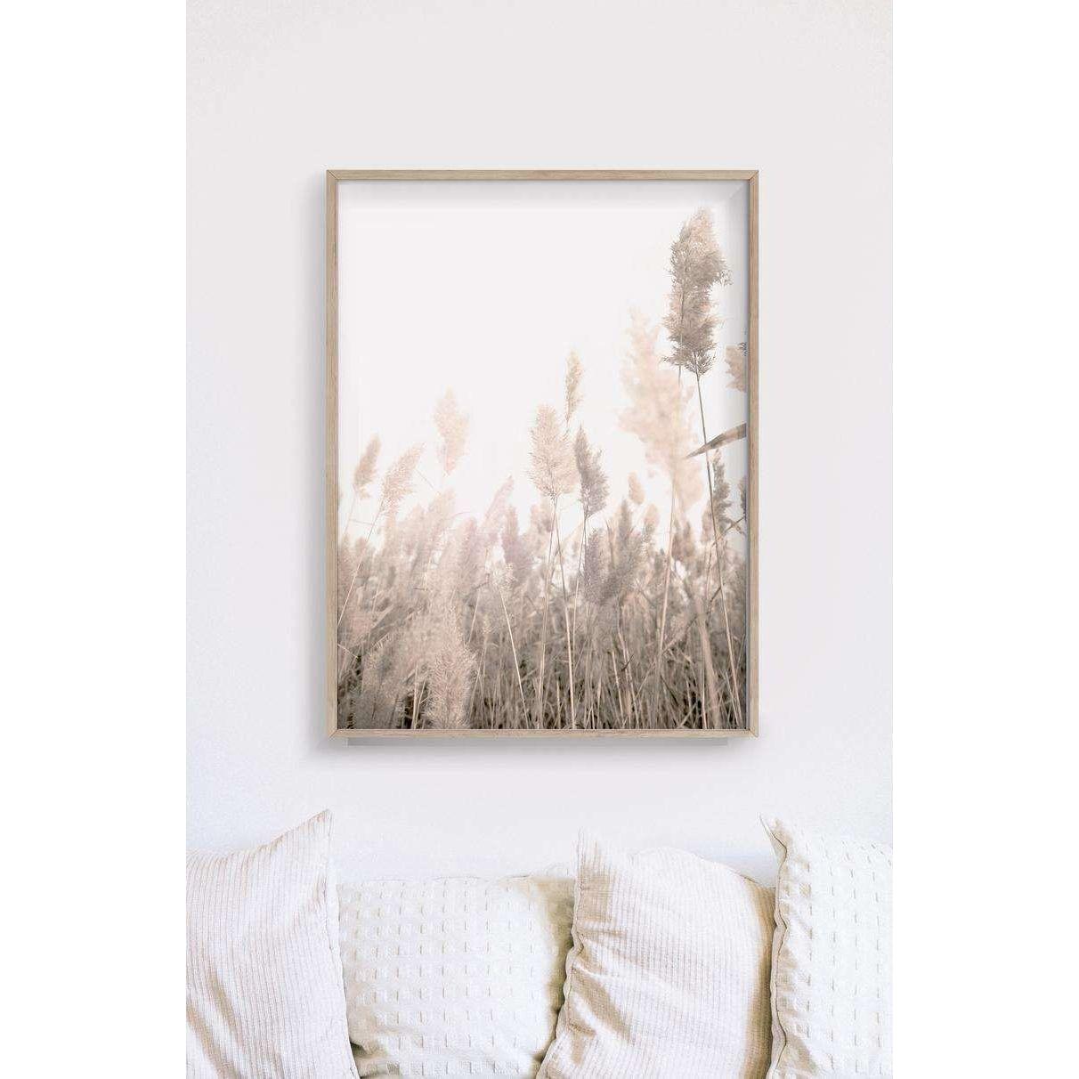 60cmx90cm Pampas Grass 2 Sets Wood Frame Canvas Wall Art - Magdasmall