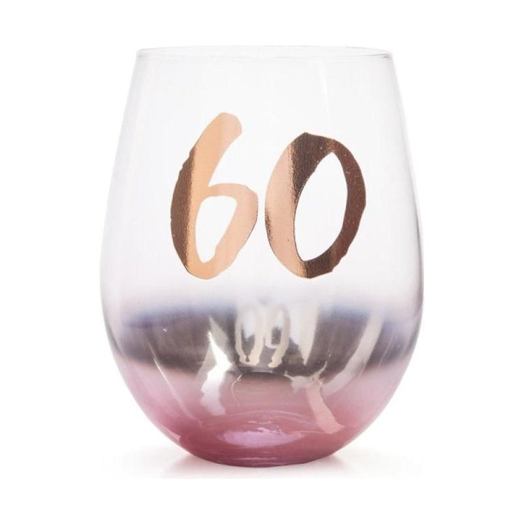 60th Birthday Blush Stemless - Magdasmall